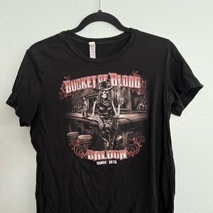 Bucket of Blood Ladies T- Cowgirl at the Bar-size 2XL